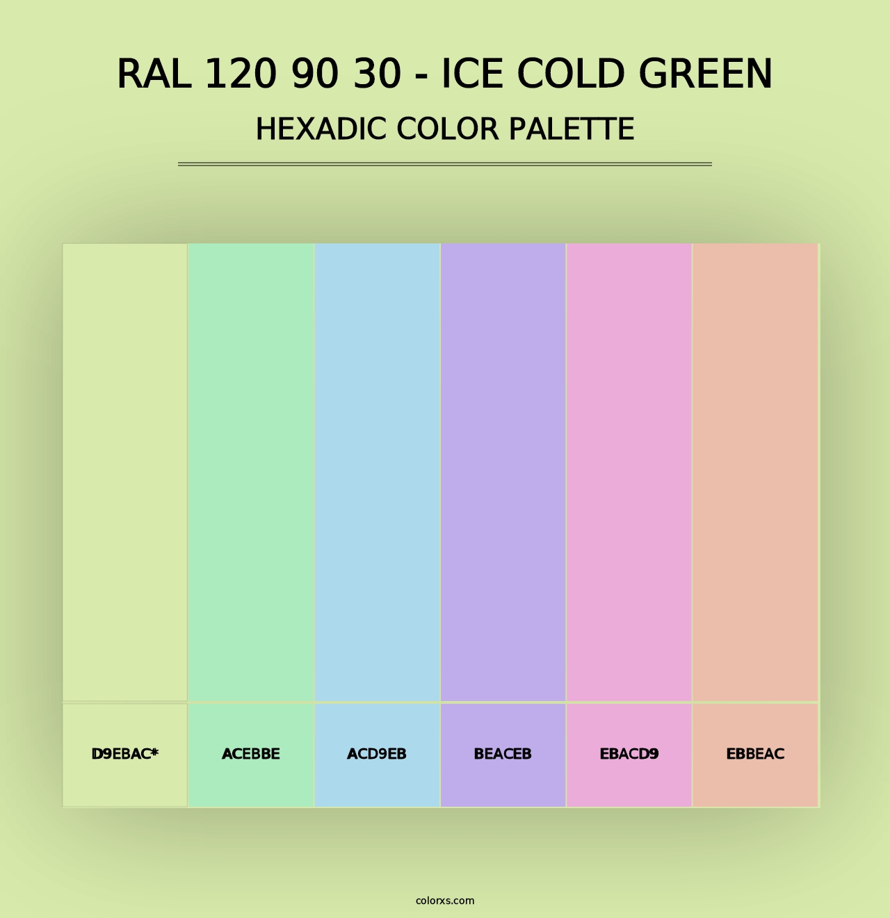 RAL 120 90 30 - Ice Cold Green - Hexadic Color Palette