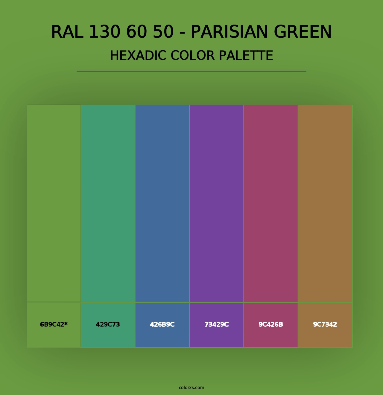 RAL 130 60 50 - Parisian Green - Hexadic Color Palette