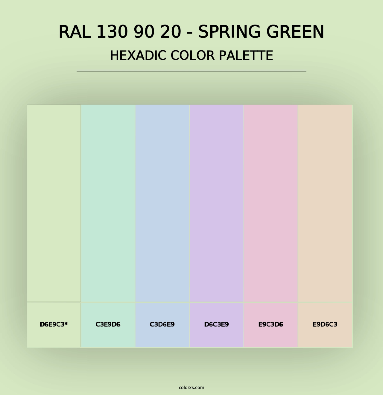 RAL 130 90 20 - Spring Green - Hexadic Color Palette