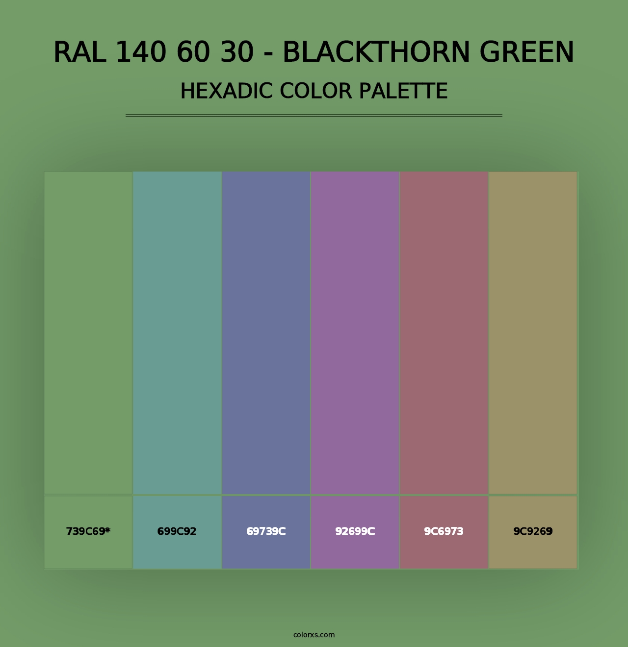 RAL 140 60 30 - Blackthorn Green - Hexadic Color Palette