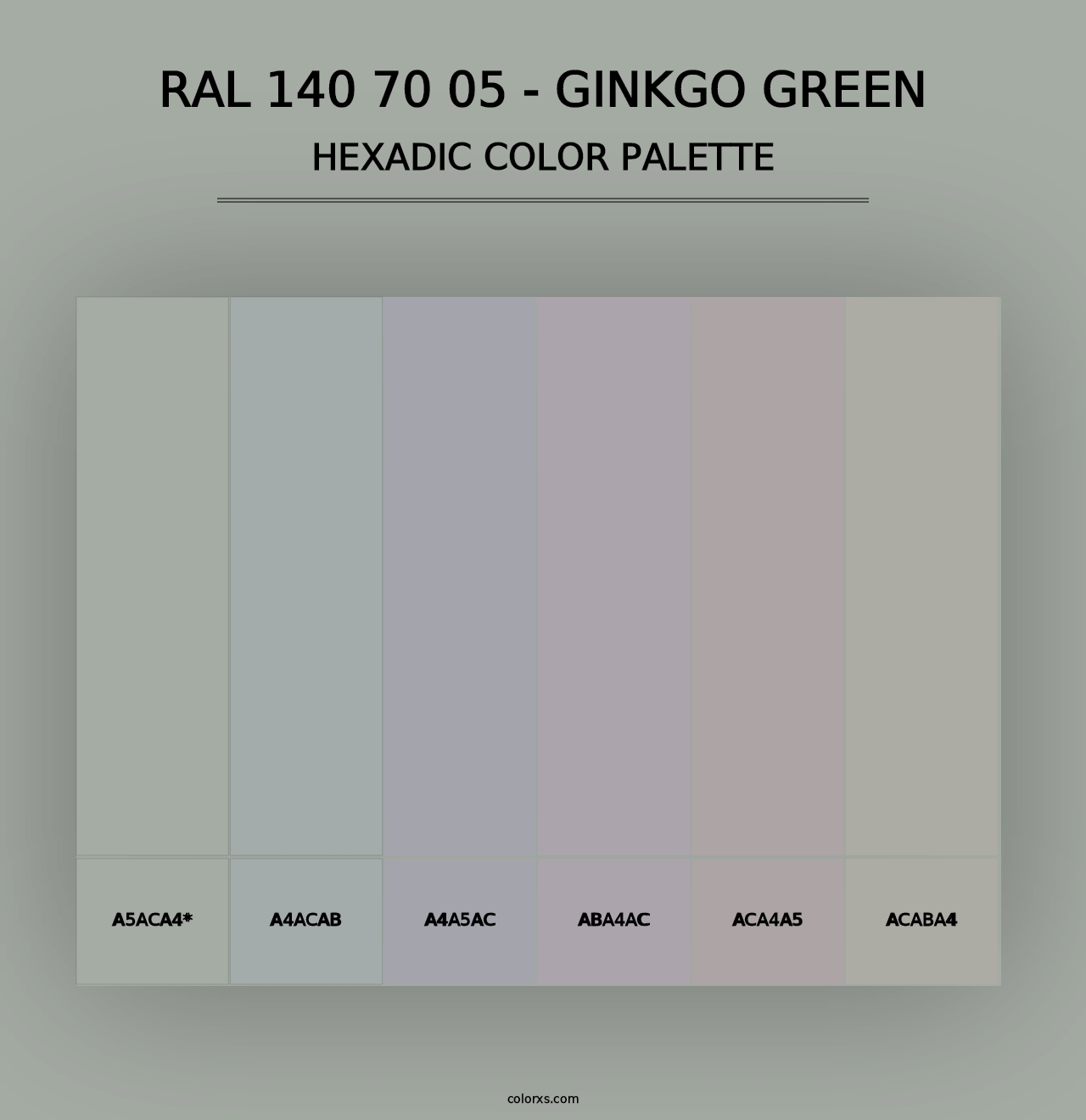 RAL 140 70 05 - Ginkgo Green - Hexadic Color Palette