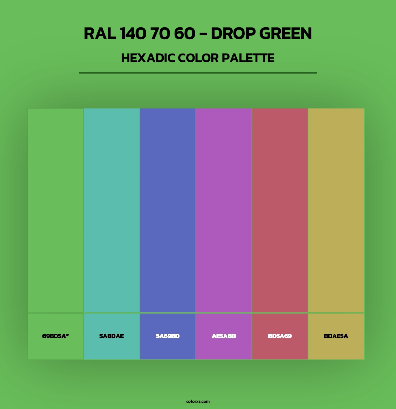 RAL 140 70 60 - Drop Green - Hexadic Color Palette