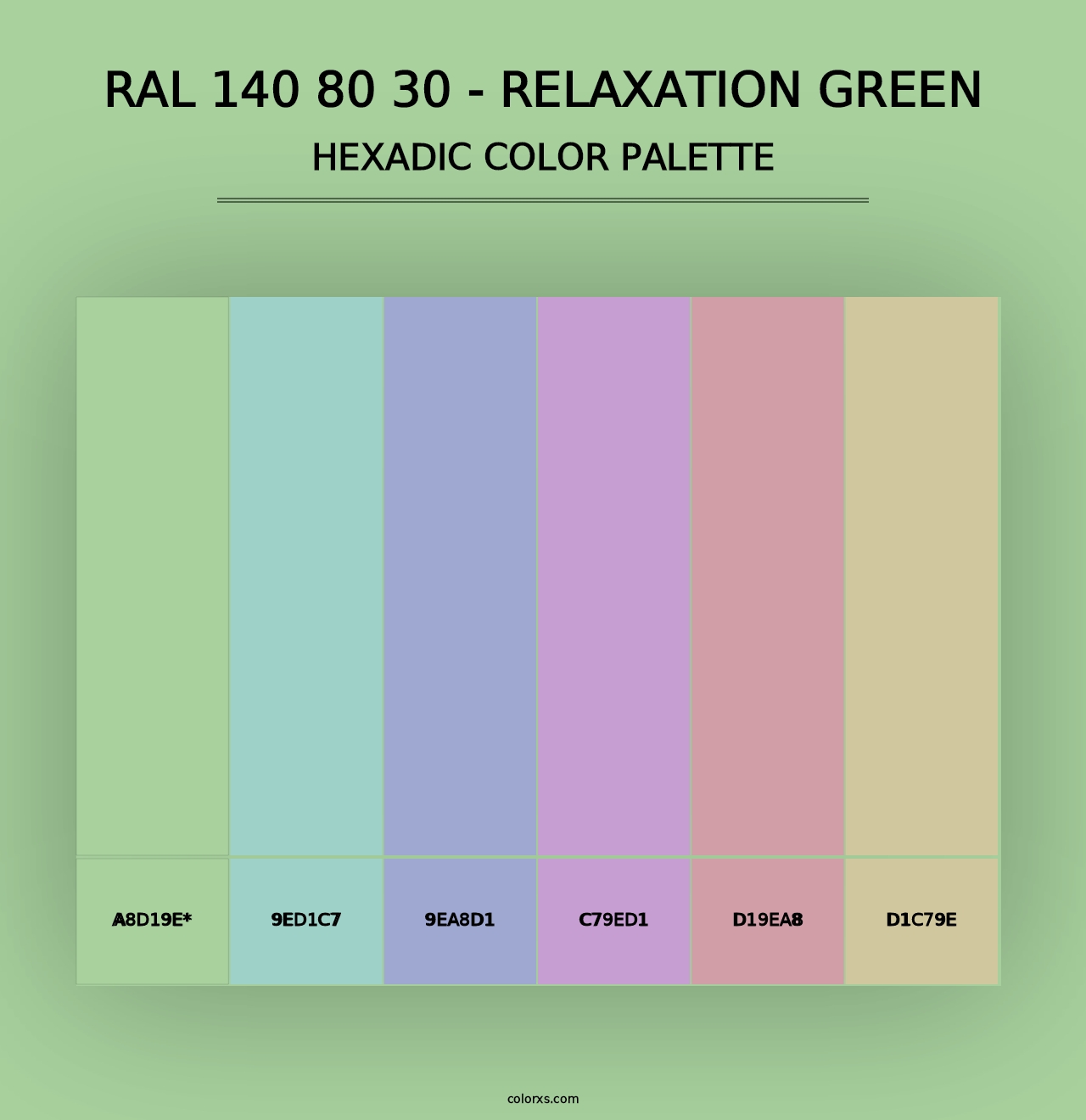 RAL 140 80 30 - Relaxation Green - Hexadic Color Palette