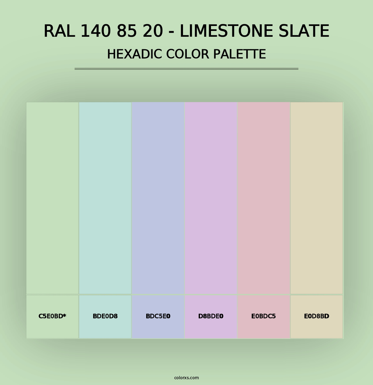 RAL 140 85 20 - Limestone Slate - Hexadic Color Palette