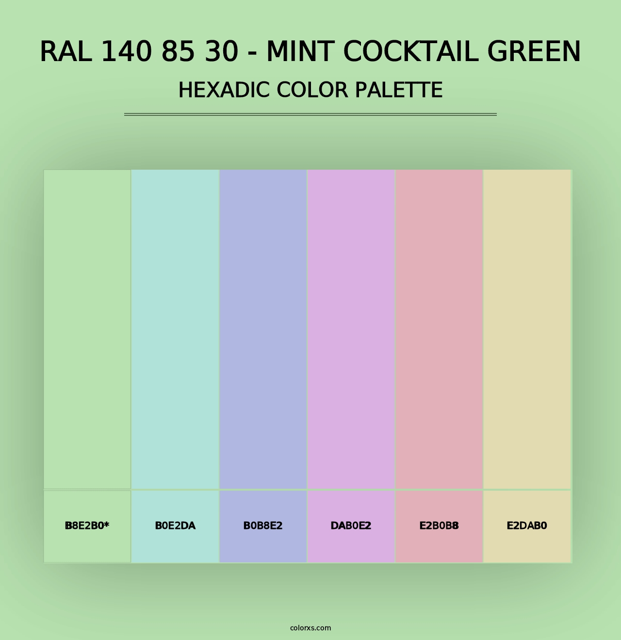 RAL 140 85 30 - Mint Cocktail Green - Hexadic Color Palette