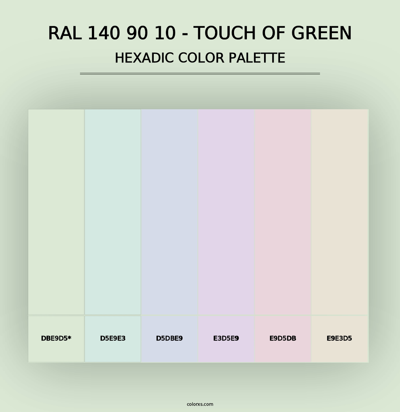 RAL 140 90 10 - Touch Of Green - Hexadic Color Palette