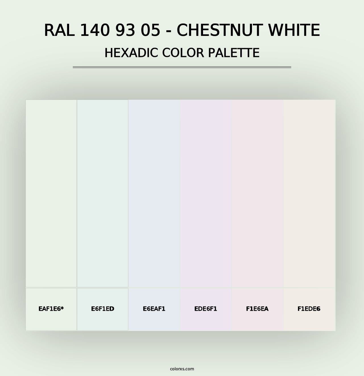 RAL 140 93 05 - Chestnut White - Hexadic Color Palette