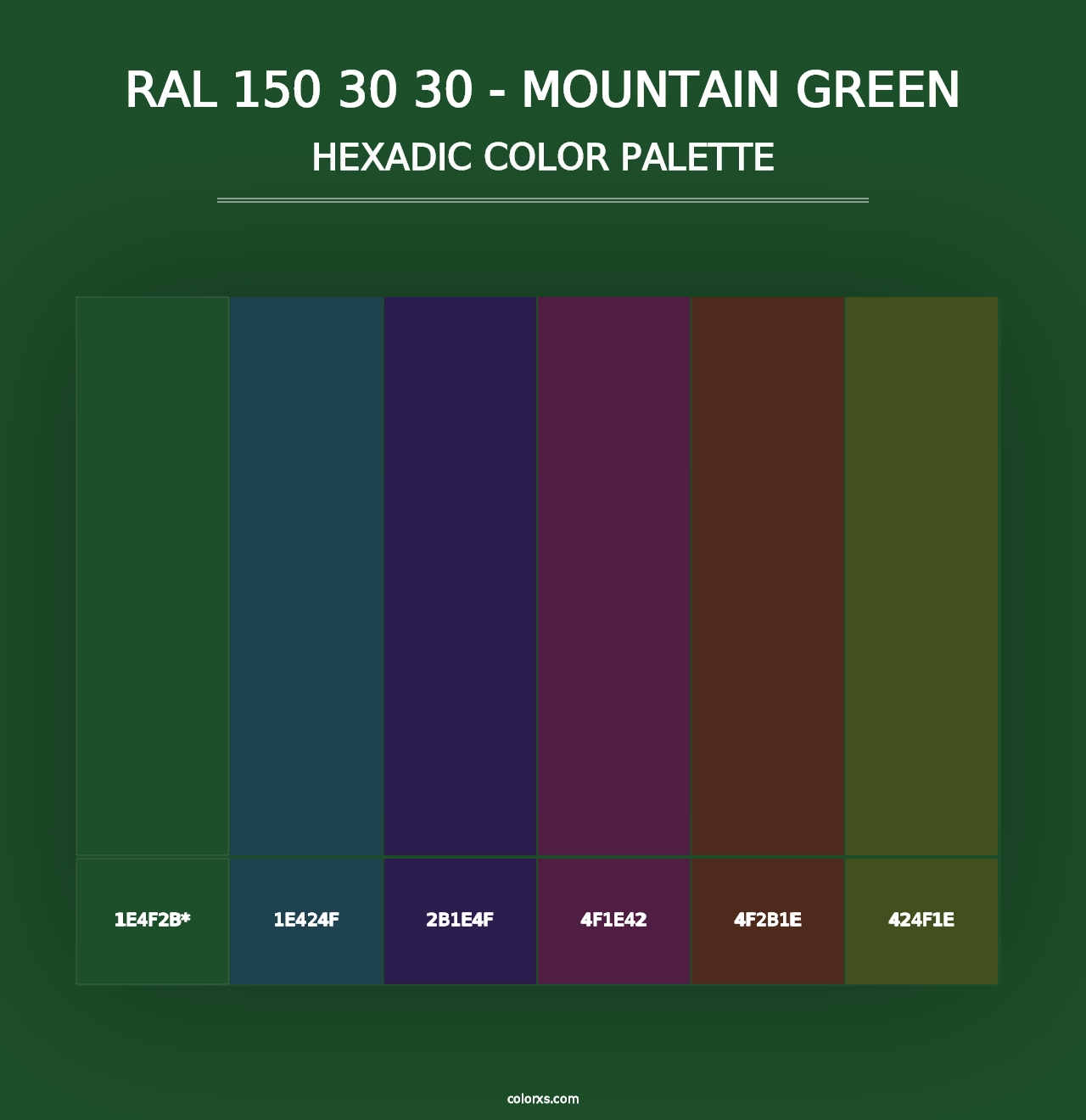 RAL 150 30 30 - Mountain Green - Hexadic Color Palette