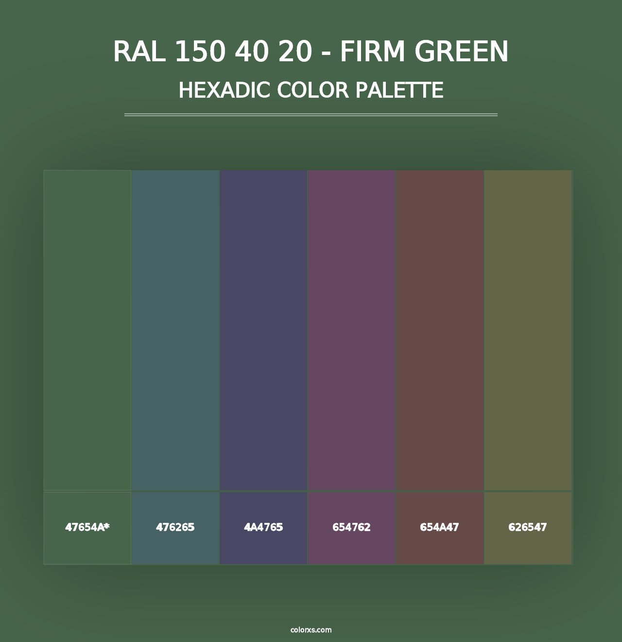 RAL 150 40 20 - Firm Green - Hexadic Color Palette