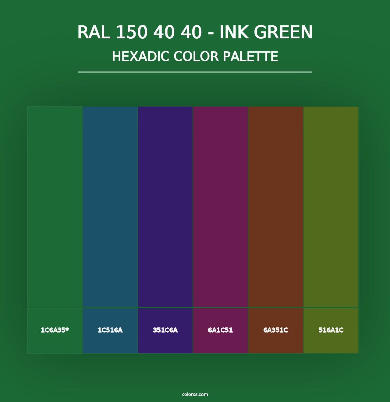 RAL 150 40 40 - Ink Green - Hexadic Color Palette