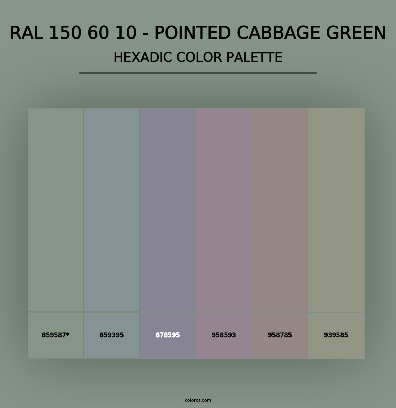 RAL 150 60 10 - Pointed Cabbage Green - Hexadic Color Palette