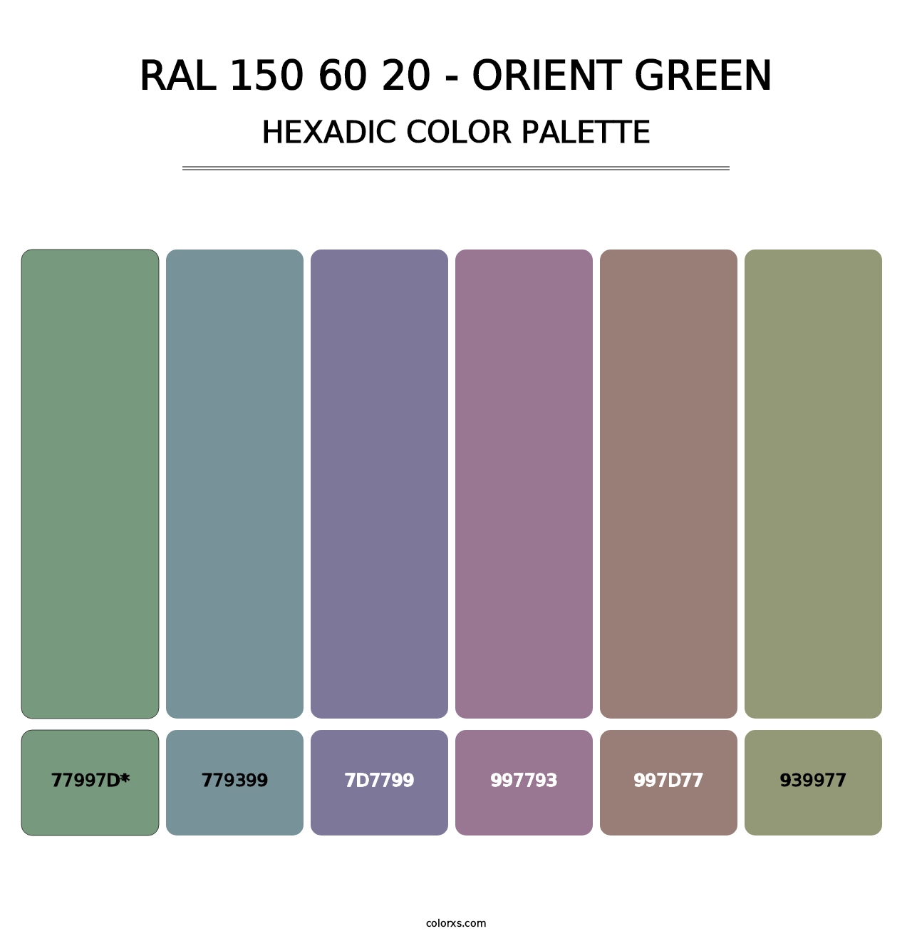 RAL 150 60 20 - Orient Green - Hexadic Color Palette