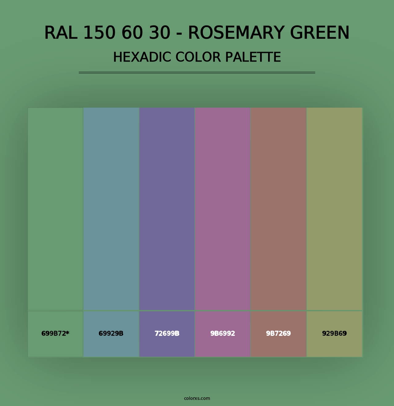 RAL 150 60 30 - Rosemary Green - Hexadic Color Palette