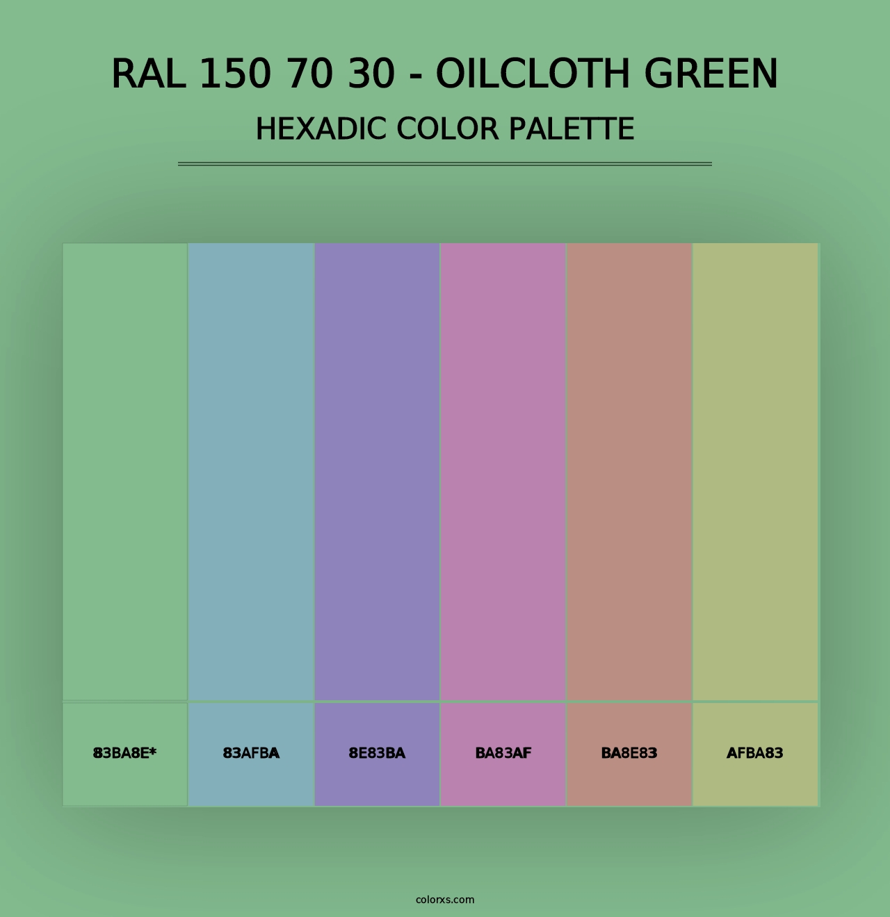 RAL 150 70 30 - Oilcloth Green - Hexadic Color Palette