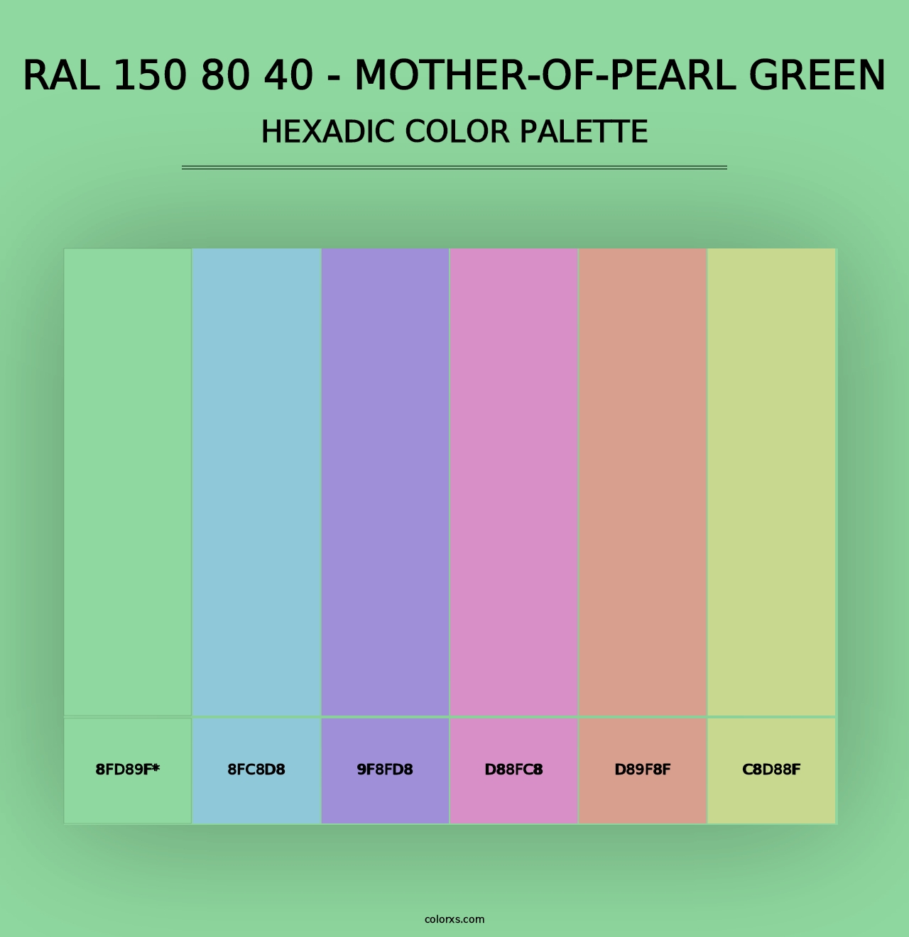 RAL 150 80 40 - Mother-Of-Pearl Green - Hexadic Color Palette