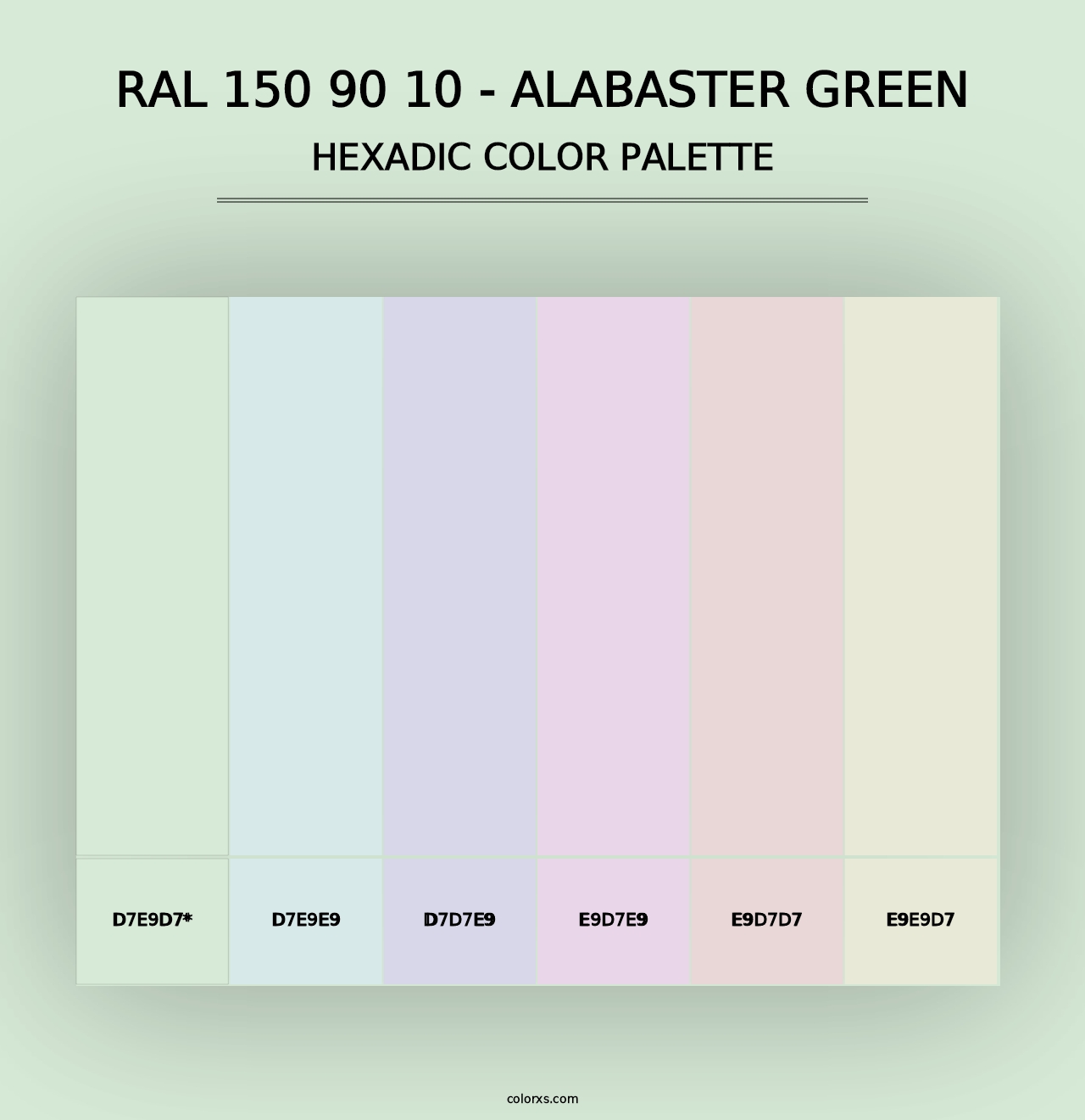 RAL 150 90 10 - Alabaster Green - Hexadic Color Palette