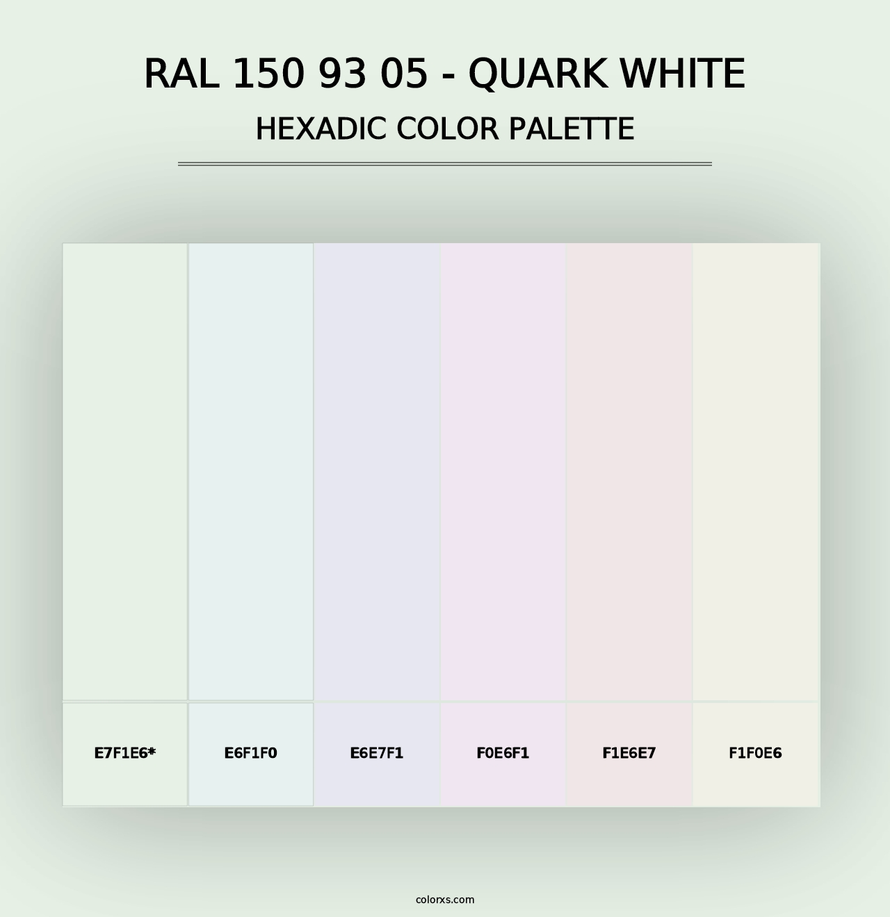 RAL 150 93 05 - Quark White - Hexadic Color Palette