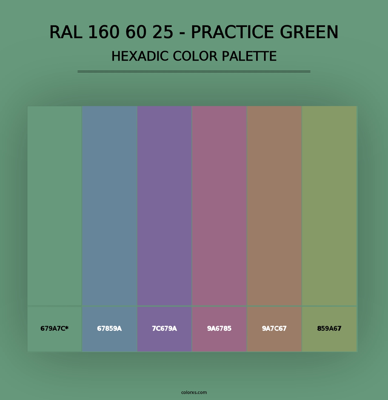 RAL 160 60 25 - Practice Green - Hexadic Color Palette