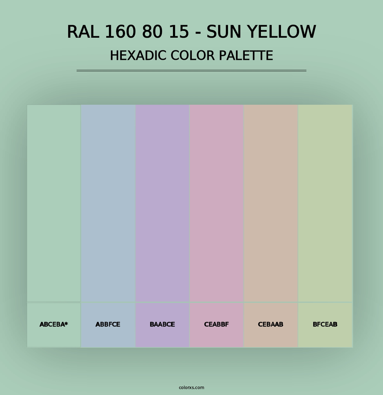 RAL 160 80 15 - Sun Yellow - Hexadic Color Palette