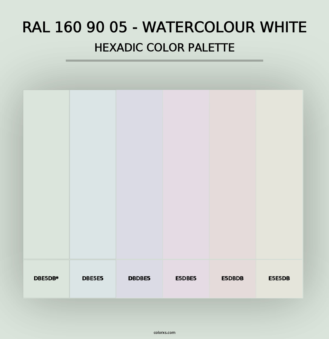 RAL 160 90 05 - Watercolour White - Hexadic Color Palette