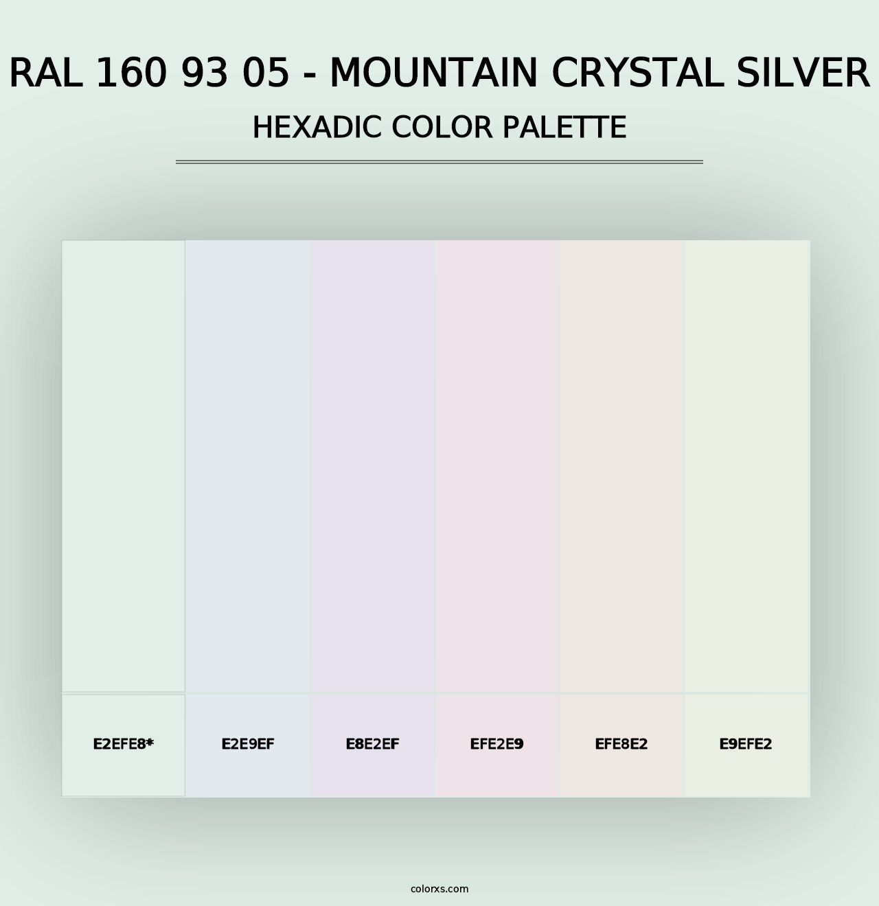 RAL 160 93 05 - Mountain Crystal Silver - Hexadic Color Palette