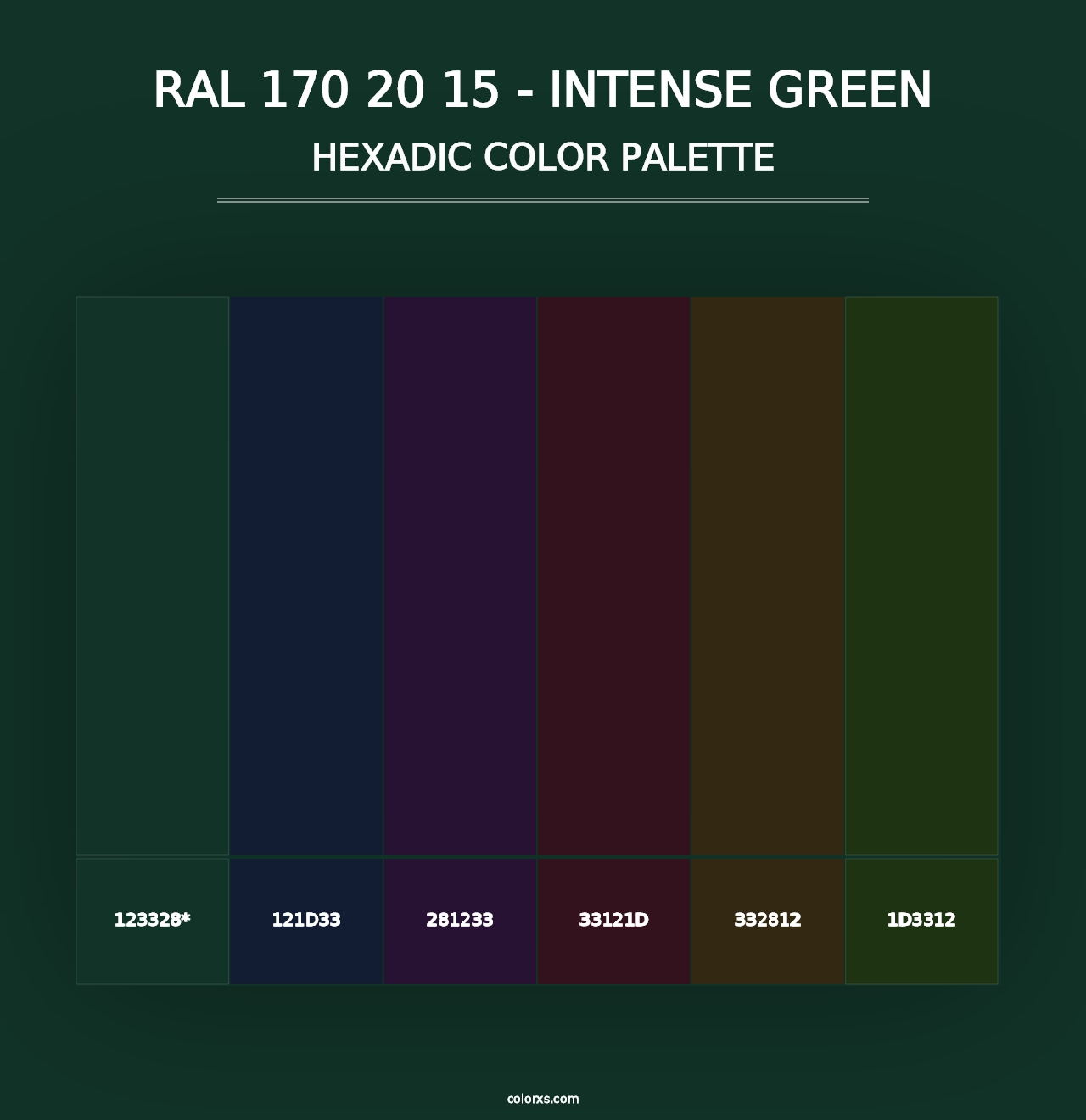 RAL 170 20 15 - Intense Green - Hexadic Color Palette