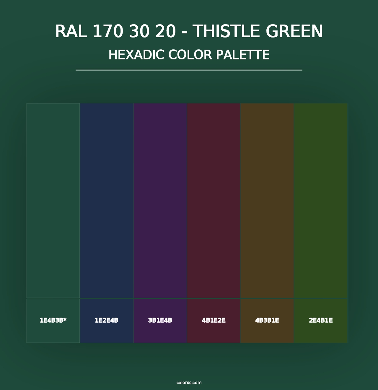 RAL 170 30 20 - Thistle Green - Hexadic Color Palette