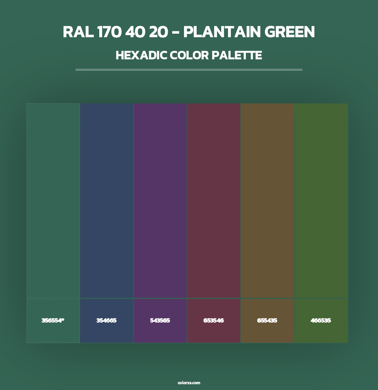 RAL 170 40 20 - Plantain Green - Hexadic Color Palette