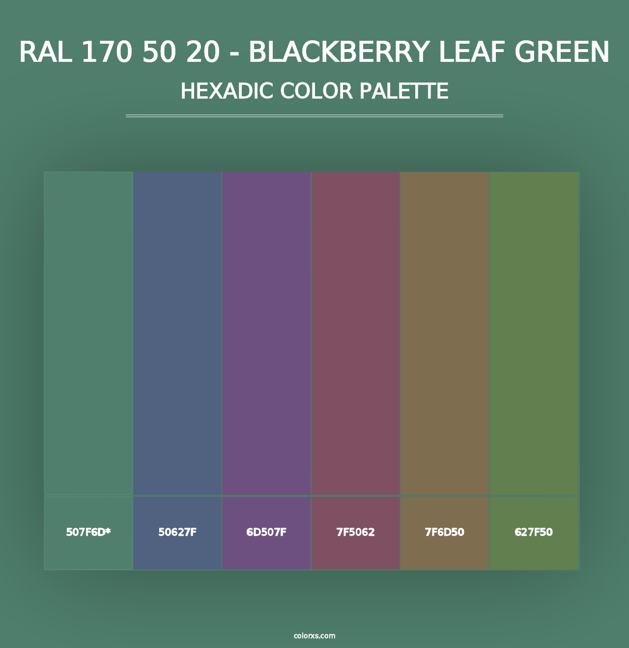 RAL 170 50 20 - Blackberry Leaf Green - Hexadic Color Palette