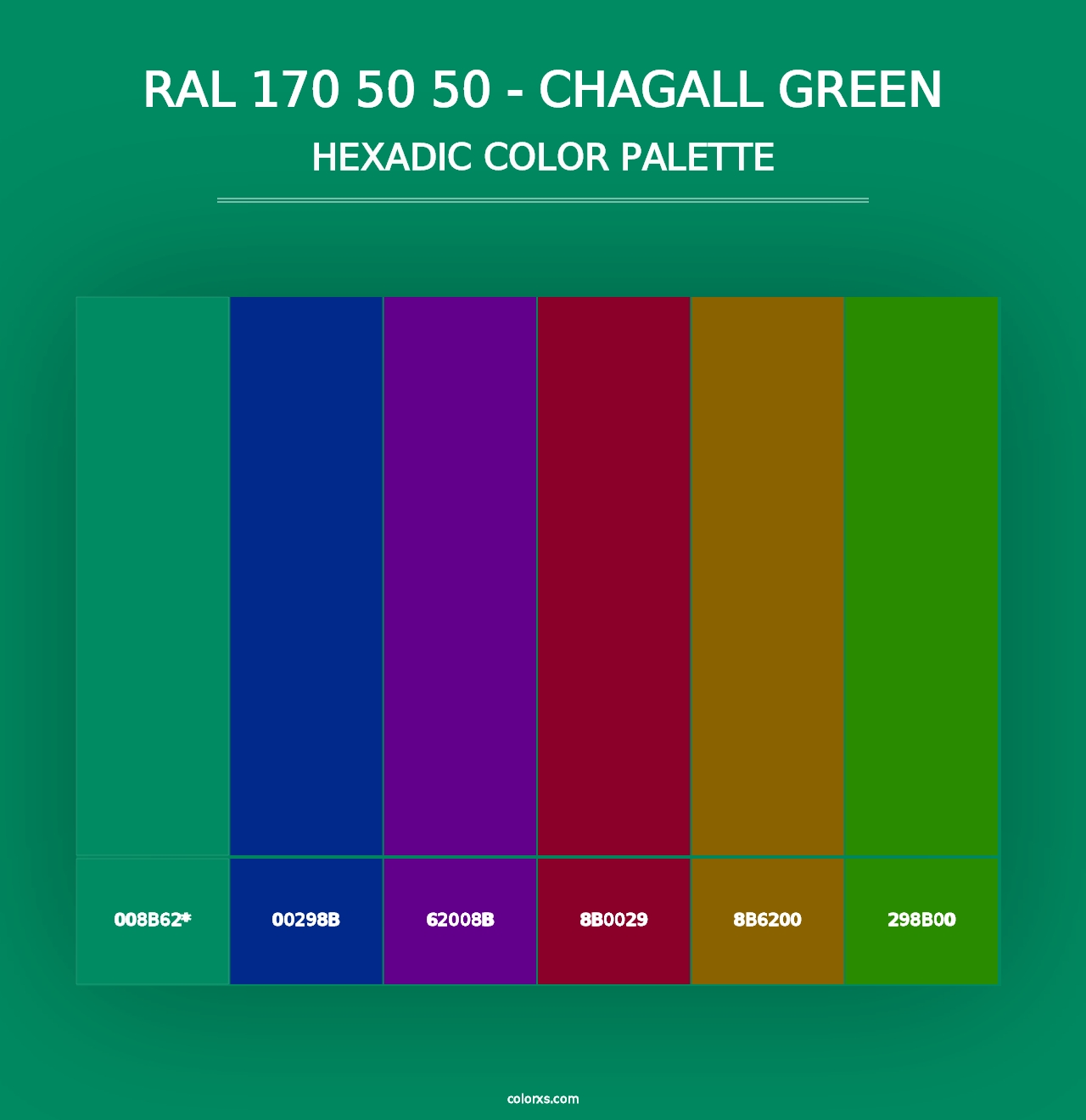 RAL 170 50 50 - Chagall Green - Hexadic Color Palette