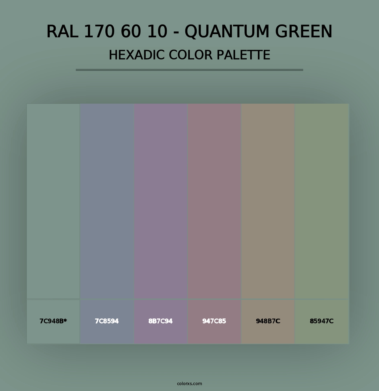 RAL 170 60 10 - Quantum Green - Hexadic Color Palette