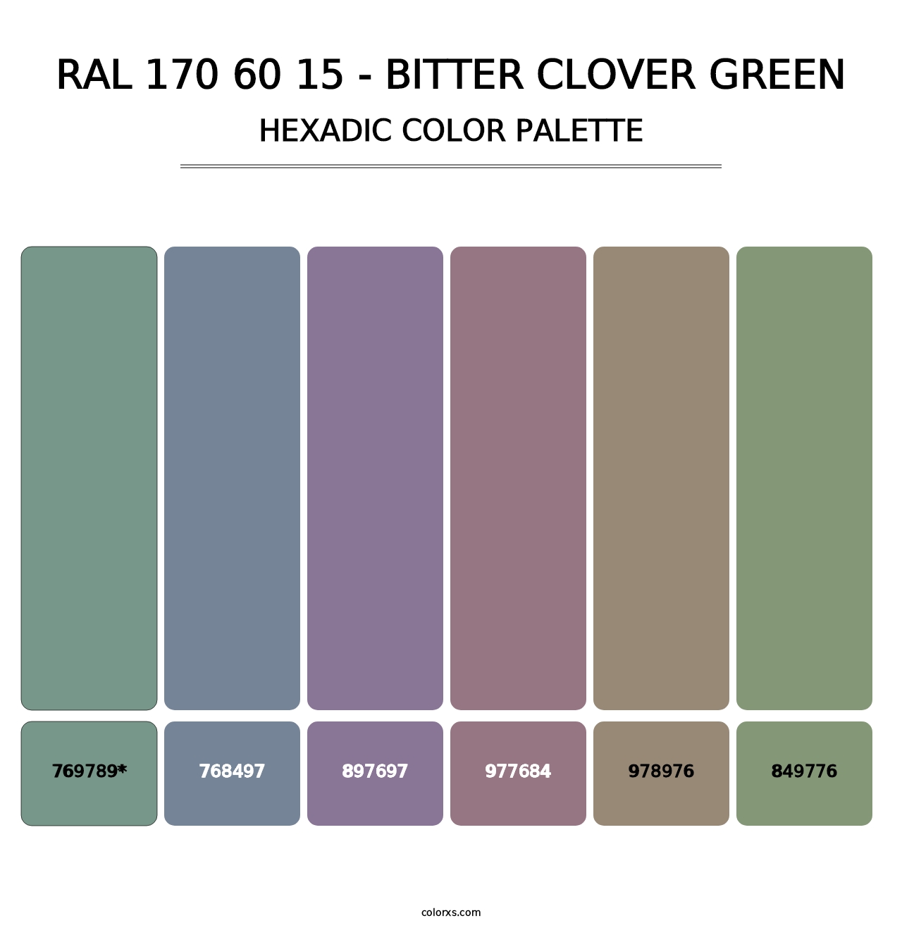 RAL 170 60 15 - Bitter Clover Green - Hexadic Color Palette