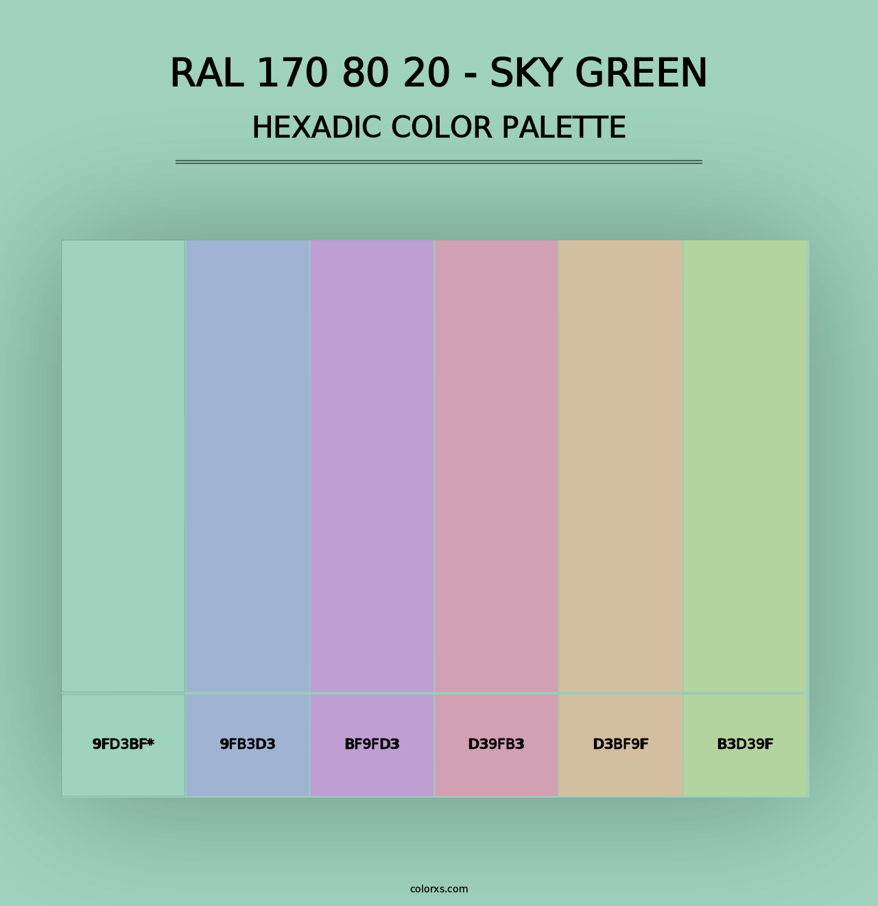 RAL 170 80 20 - Sky Green - Hexadic Color Palette