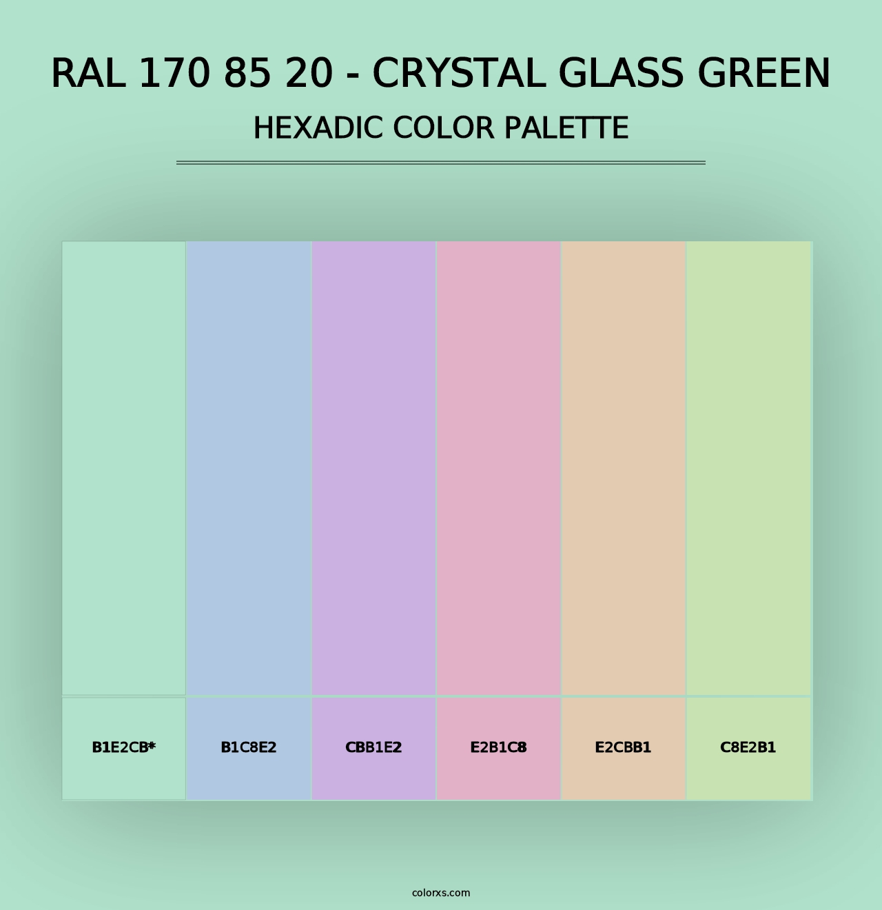 RAL 170 85 20 - Crystal Glass Green - Hexadic Color Palette