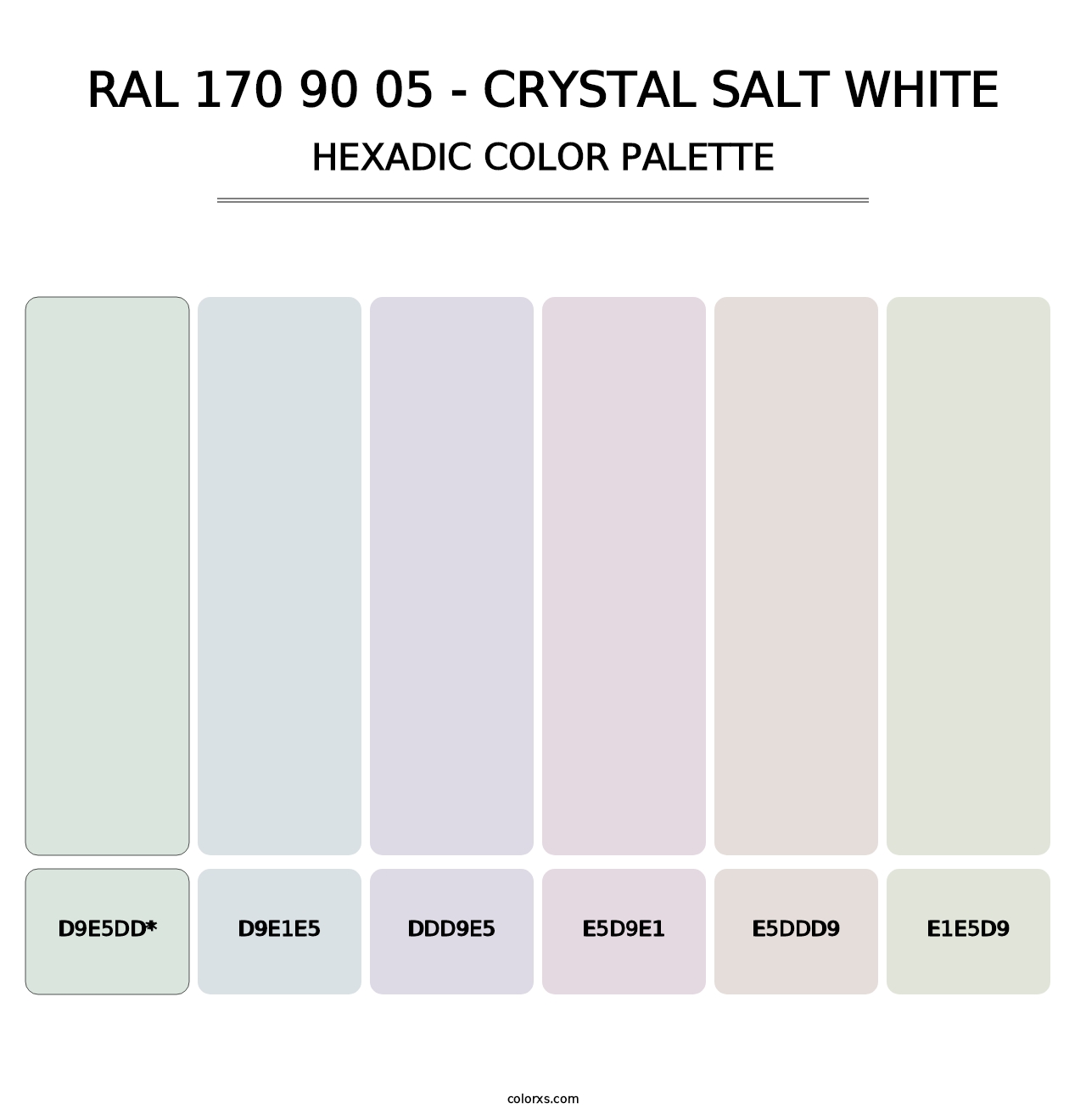 RAL 170 90 05 - Crystal Salt White - Hexadic Color Palette