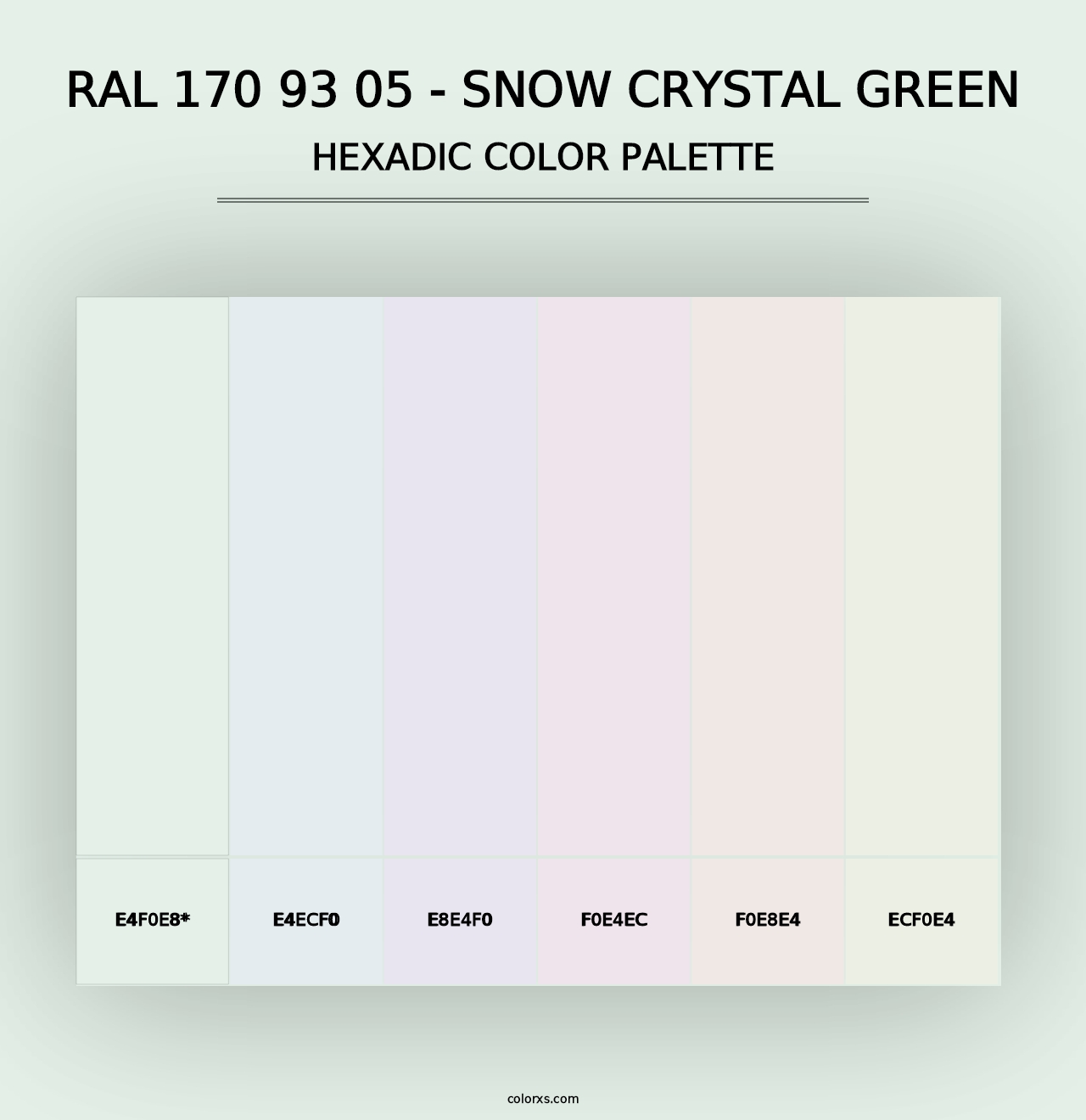 RAL 170 93 05 - Snow Crystal Green - Hexadic Color Palette