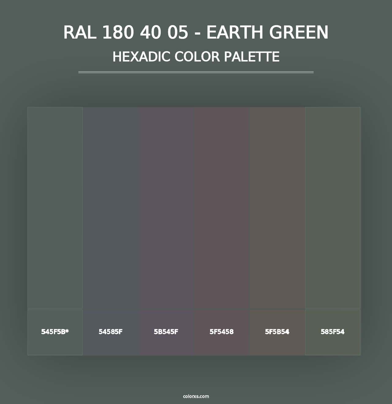 RAL 180 40 05 - Earth Green - Hexadic Color Palette