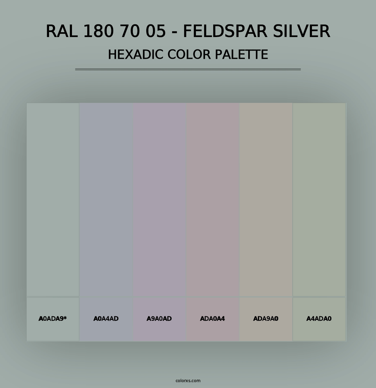 RAL 180 70 05 - Feldspar Silver - Hexadic Color Palette