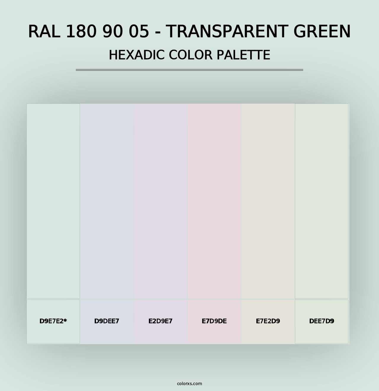 RAL 180 90 05 - Transparent Green - Hexadic Color Palette