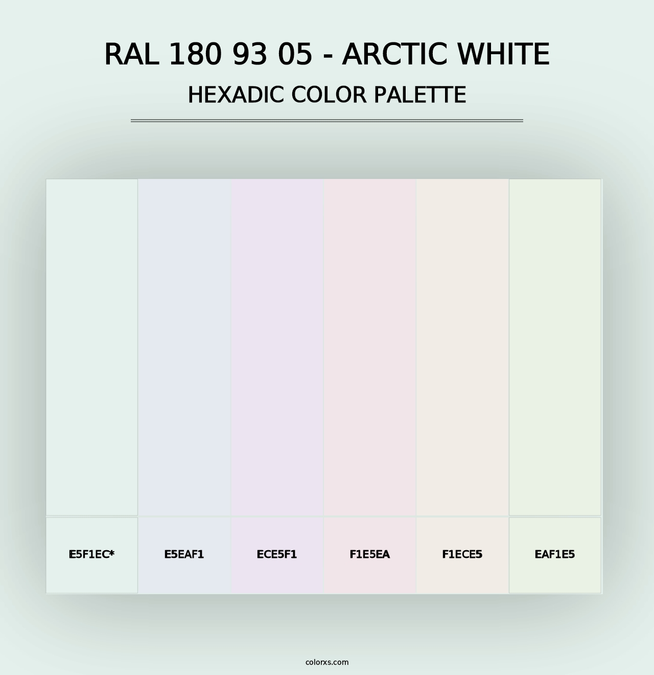 RAL 180 93 05 - Arctic White - Hexadic Color Palette