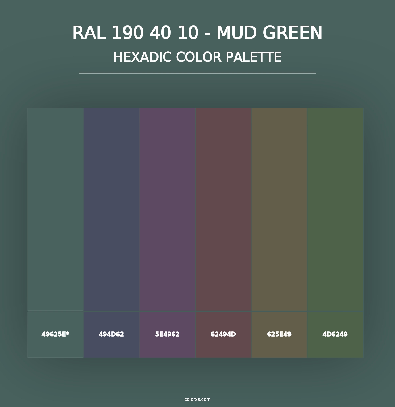 RAL 190 40 10 - Mud Green - Hexadic Color Palette