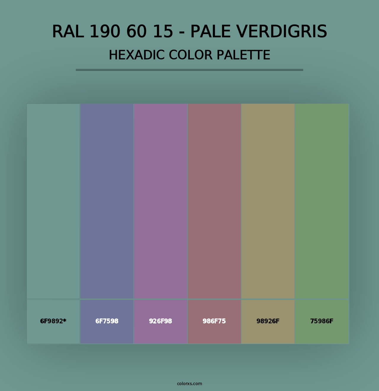 RAL 190 60 15 - Pale Verdigris - Hexadic Color Palette