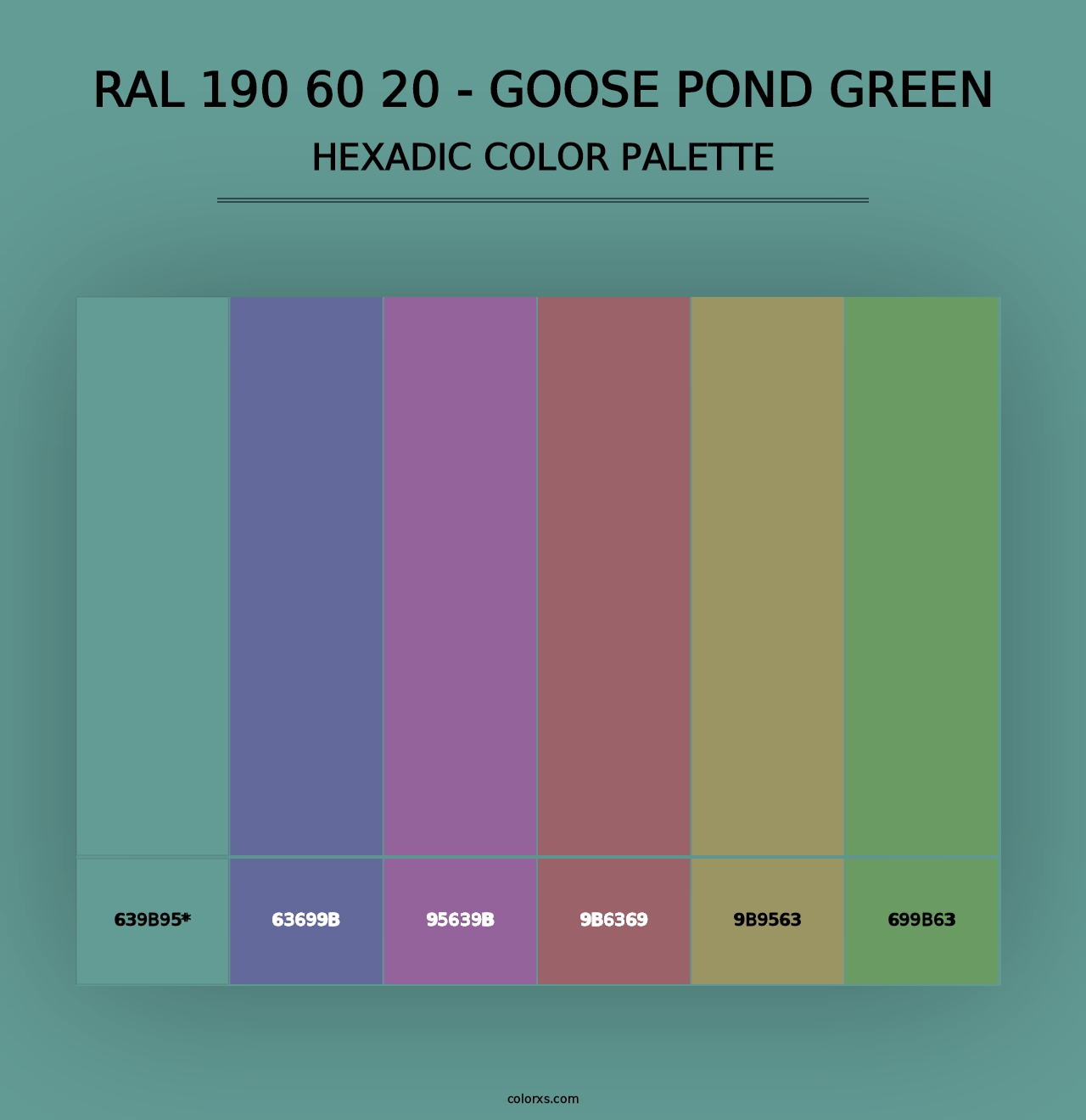 RAL 190 60 20 - Goose Pond Green - Hexadic Color Palette