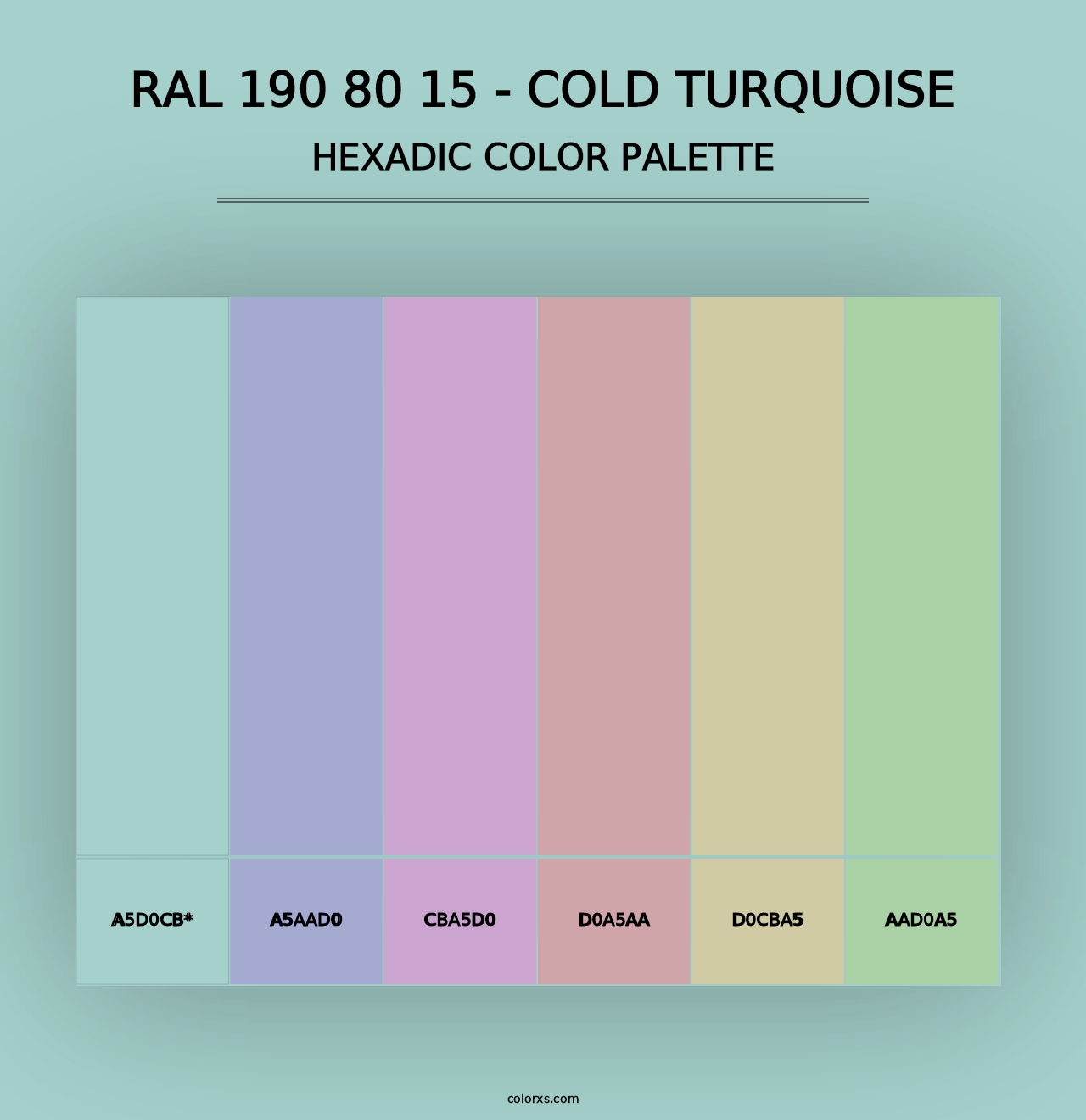 RAL 190 80 15 - Cold Turquoise - Hexadic Color Palette