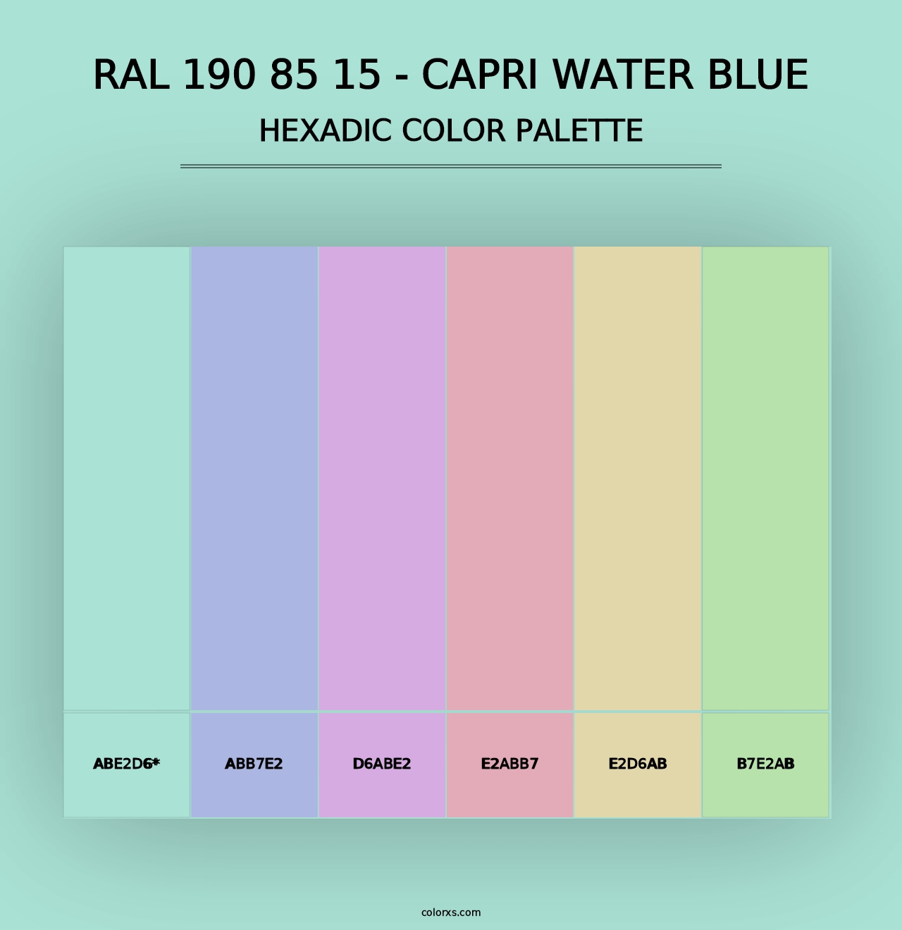 RAL 190 85 15 - Capri Water Blue - Hexadic Color Palette