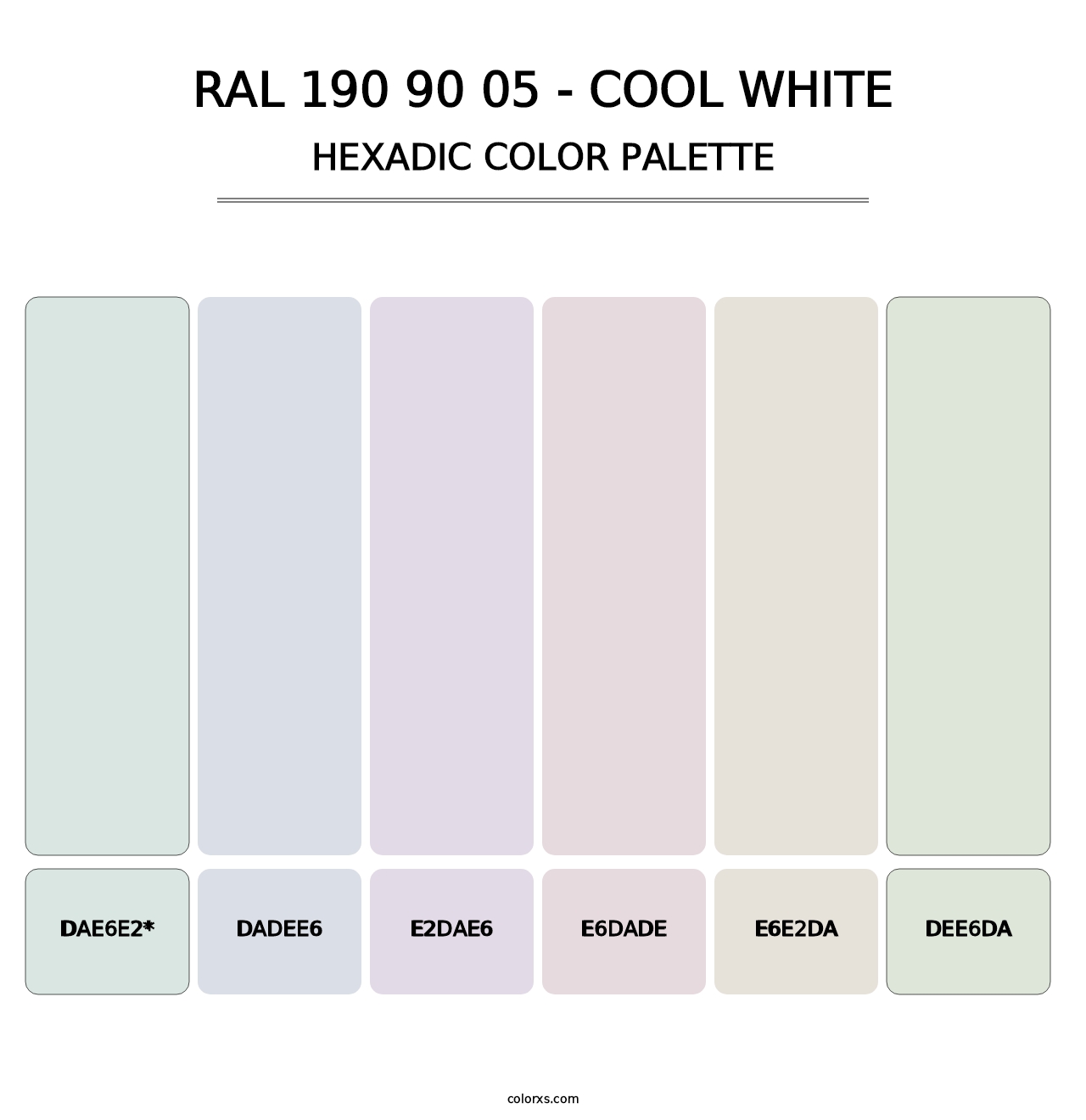 RAL 190 90 05 - Cool White - Hexadic Color Palette