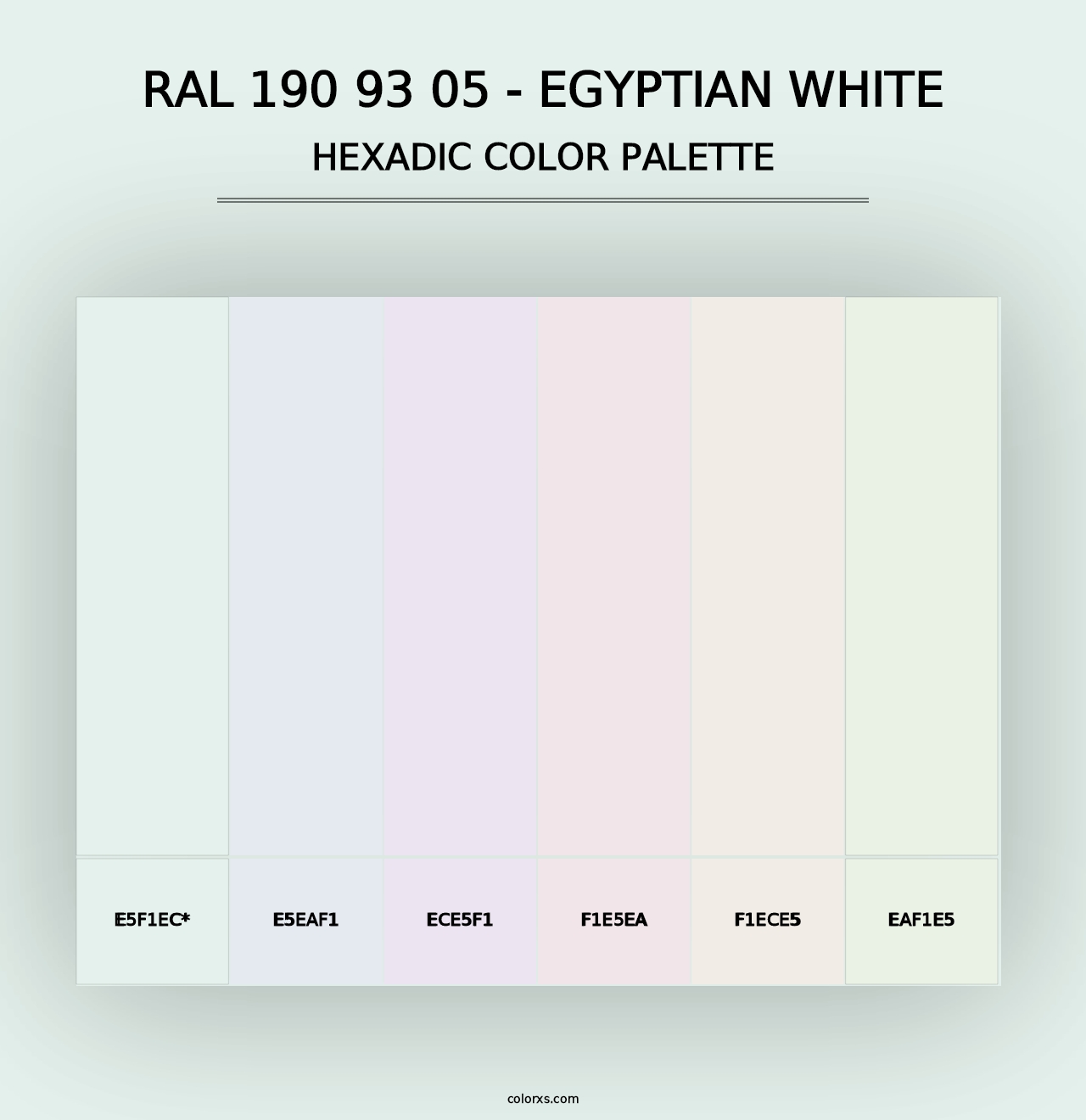 RAL 190 93 05 - Egyptian White - Hexadic Color Palette