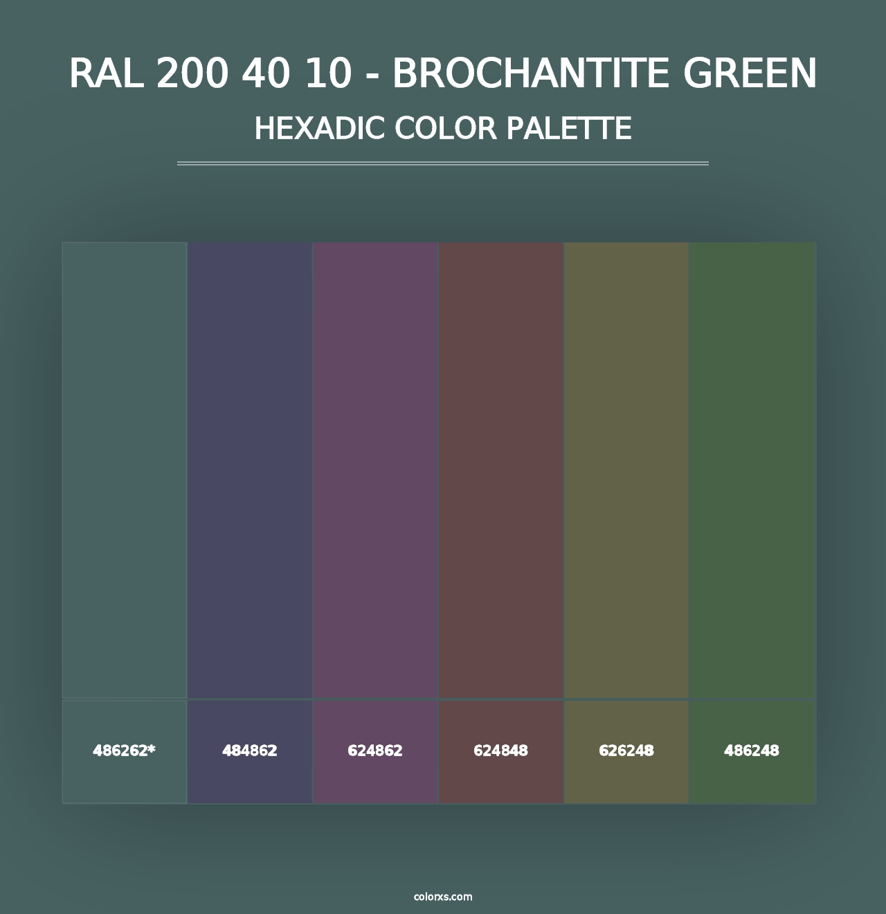 RAL 200 40 10 - Brochantite Green - Hexadic Color Palette