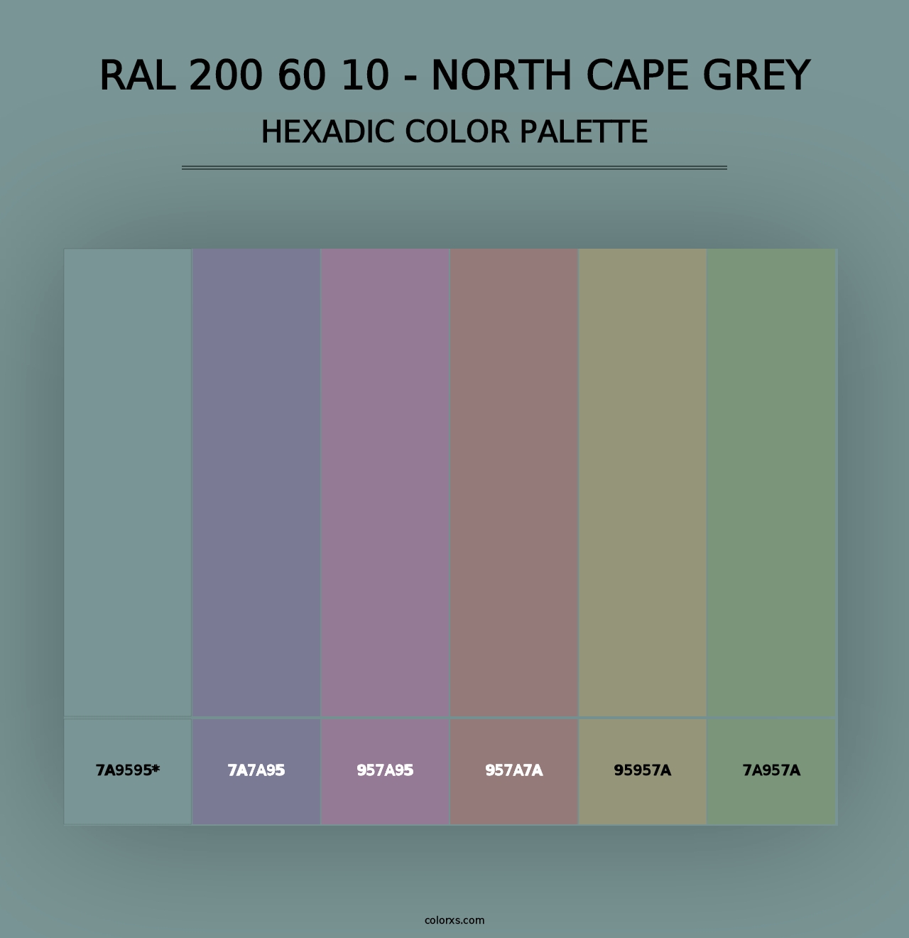 RAL 200 60 10 - North Cape Grey - Hexadic Color Palette