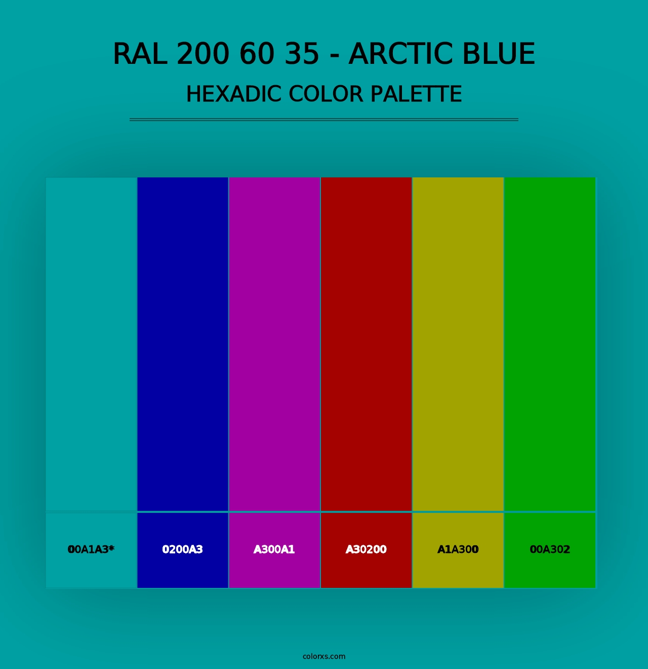 RAL 200 60 35 - Arctic Blue - Hexadic Color Palette